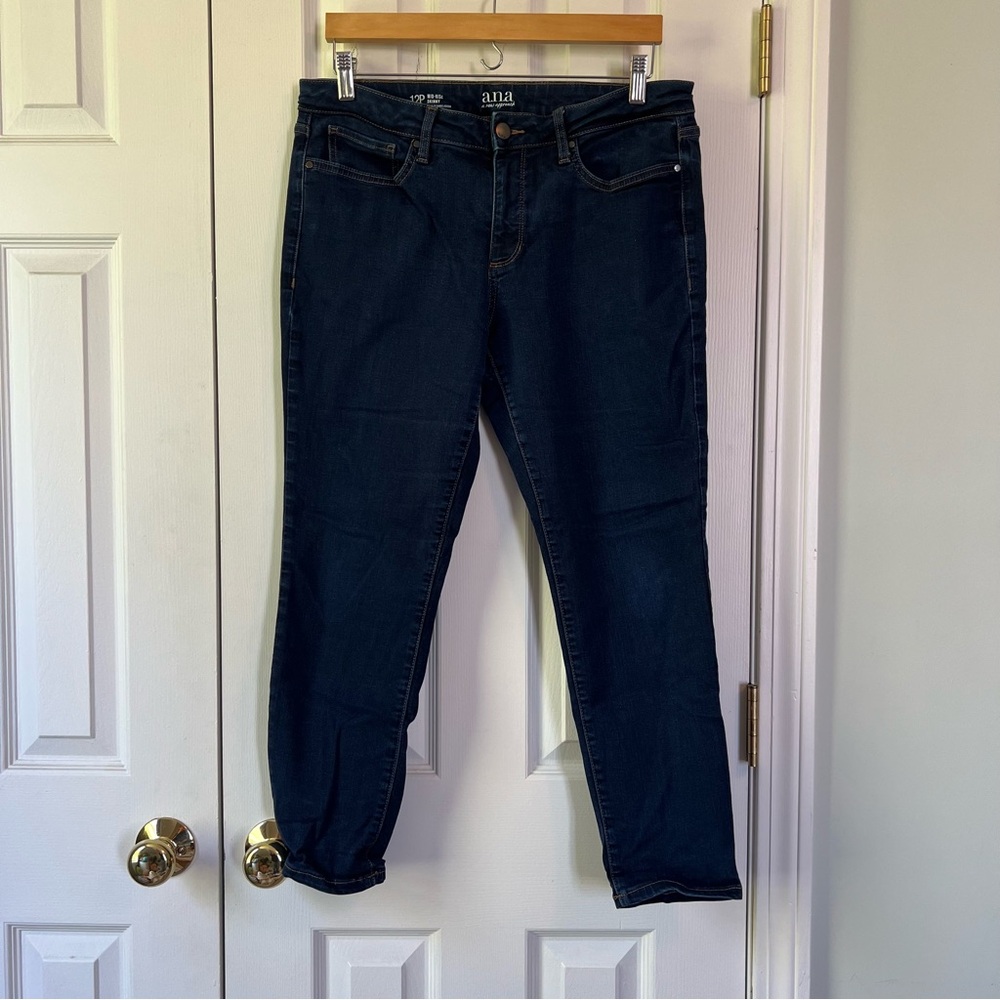 a.n.a Women's Deep Indigo Skinny Jeans